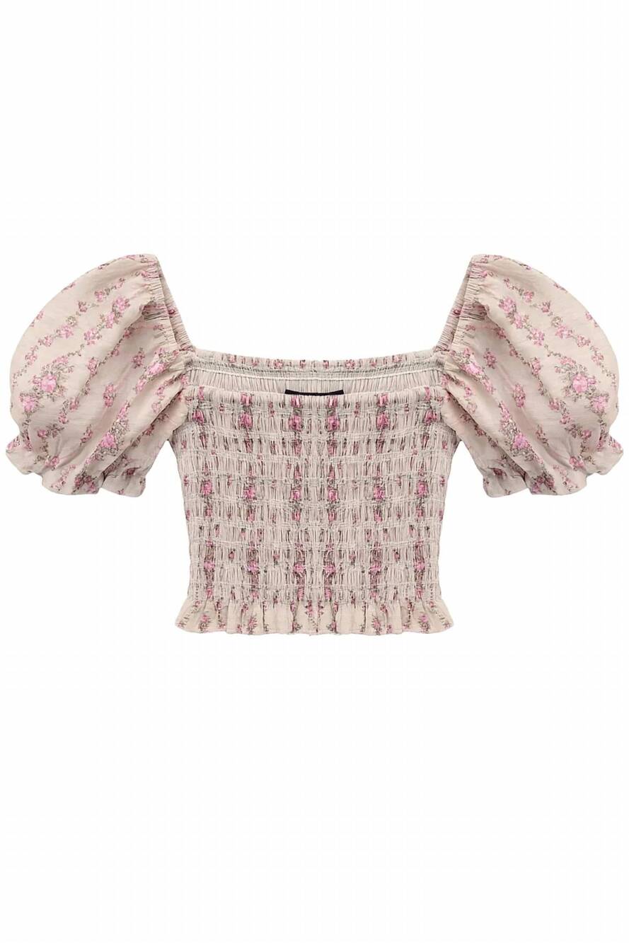 NEW KATIE J NYC girls cottage stripe marlee top in light pink